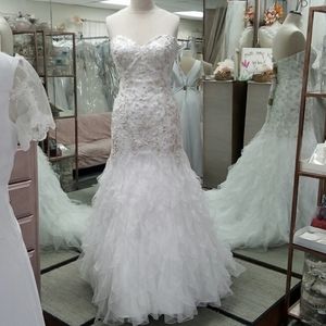 Mermaid Strapless ruffle dress